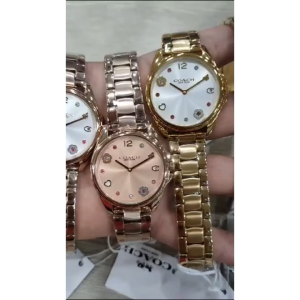 [Promo] Jam Tangan Wanita Coach 14504022 Greyson White Dial Gold Stainless Steel Strap Original Garansi 2 Tahun [✔COD][100% Authentic] Dial Putih Quartz Water Resistant - Lazada