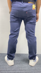 High Quality  Fashion European American Classic Solid Washing Denim Pants Casual Mens Stretch Trouser Blue Skinny Jeans Men color jeans navy blue