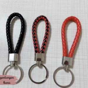 Gantungan Kunci Tali Anyam Kepang Motor Mobil Ganci Kulit Rajut Braided Mini Tas Gantungan Kunci Motif Kepang Random ptt