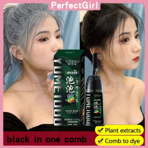 Black/brown hair dye hair dye shampoo herbal pure plant hair dye shampoo permanent hair dye no damage to scalp and hair easy and fast hair dye with comb