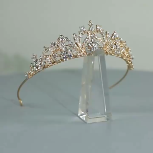 Crown wedding headband rhinestone zinc alloy wedding jewelry shooting wedding headdress exquisite crown(Ready stock)