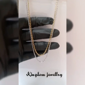 Kingdom jewelry Titanium necklace for women with Nuri polos Kalung wanita anti karat dan tidak luntur model terbaru dan kekinian. kalung titanium gold wanita