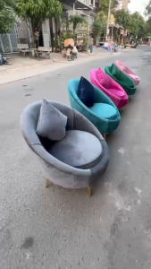 Ghế sofa đơn thư giãn ghế đọc sách sofa nail vải nhung đồ hiệu - bh 12 tháng - thiết kế bên trong NGỌC MAI