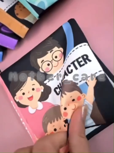 หนังสือผ้าเสริมพัฒนาการเด็ก หนังสือผ้ากร๊อบแกร๊บ ซักได้ ต้มได้ ทนความร้อนได้ดี เล่มเล็ก สีสันสดใส 🧸