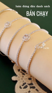Vòng tay nữ dây rút bạc 925 Eleanor Accessories đa dạng kiểu dáng lắc tay đính đá phụ kiện trang sức 6499