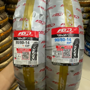 FDRPaket Ban Motor Genzi Pro 80/80-14 & 90/80-14 Tubeless TL Ban Motor Metic Free Pentil
