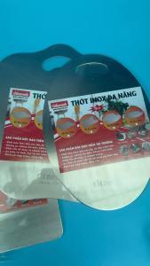 Thớt inox 304 dày 2ly TITHACOOK dạng thớt trái táo hình chữ nhật hình Elip kích thuowcs23x33cm.