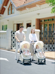 Xe đẩy đôi cho bé gấp gọn COBALLE ngả lưng 3 tư thế khung hợp kim nhôm siêu nhẹ 7kg Gồm 2 xe đẩy đơn và bộ 3 thanh nối