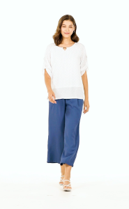 Krizia 3/4 Roll Tab Sleeve Blouse Top