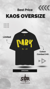 SMR APPAREL - Kaos T-Shirt Oversize DARK CAT Cotton Combed 24s Pria & Wanita Dewasa