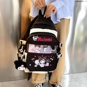 Tas Ransel Sekolah Kuromi Sanrio/Cinnamoroll/Melody Anak karakter Tas Sekolah Anak Perempuan SMA Ransel Wanita Premium Backpack Besar