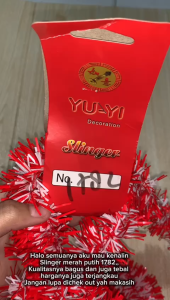 Yu YI Kualitas PREMIUM Slinger merah putih besar 1782 (5cm/2m) / hiasan dekorasi 17 agustus / HUT RI 17an