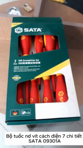 Bộ tuốc nơ vít cách điện 7 chi tiết SATA 09301A - Hàng chính hãng