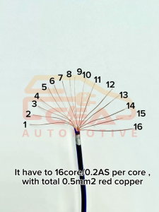 1 Meter 0.5 MM2 20AWG 16 Line Original Low Voltage Wire Pure Copper Cable Auto Car Truck Wayar Kereta