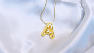 [TSK Stainless]Thick Initial Stainless Gold Necklace