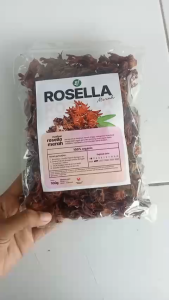 Teh Seduh/Tubruk Bunga Rosella Merah Kering 100gr - Teh Herbal Organik Teh Seduh Bunga Rosela Merah Original Alami Red Roselle Hibiscus Teh Rosella Merah Curah 100 gram