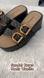 BARUU!!!! (J) Sandal Karet Heels  Wanita W8899 Import Sandal  Wanita Sandal Karet Import Wanita Sandal Heels Wanita  Kekinian Import