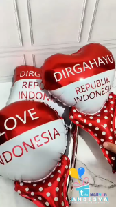 Balon Foil Pentungan Dirgahayu Love / Balon Pentung HUT RI Merah Putih / balon indonesia
