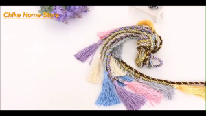 4PC Rope Tassel Curtain Tiebacks Hanging Tassel Tie Rope Curtain Hooks Accessories Home Decor