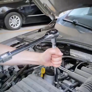 Toolbox Kunci Soket Alat Perbaikan Otomatis 1/2 Inch: Alat Perbaikan Ratchet Rilis Cepat Tiga-dalam-Satu