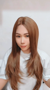 Ryuuta Wig Lace Front Wig Lurus Panjang Emma Black Brown Blonde 70cm