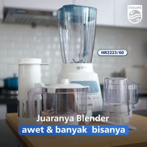 Blender Philips Plastik 2 liter - 5000 Series HR2223/60 - Blender jus - Blender bumbu philips ( Chopper Dry Mill Filter ) - Blender Serbaguna - Blender Terbaik - Misty Dawn