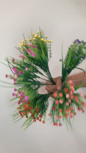 ช่อแซมยิปโซใบเขียว PF-1434 (PF-F4011) สำหรับผู้ช่วยการเตือน ยิปโซ ช่อแซม ดอกไม้ปลอม สำหรับจัดตกแต่ง คุณสมบัติถือ