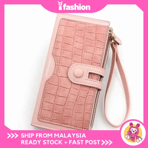 IFASHION 1717 READY STOCK Women Wallets Long Tri-fold Wallet PU Leather Female Clutch Card Holder Dompet Wanita