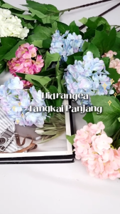 Hydrangea Palsu 3 Cabang: Bunga Palsu untuk Dekorasi & Taman