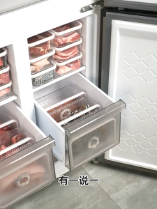 Refrigerator Organizer Transparent Crisper Box Large Capacity Stackable Sealed Box with Lid Fruit Vegetable Storage Box