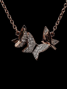🖤Swarovski🖤Lilia series T1 rose gold butterfly diamond pendant necklace XL-MGJS89010612 classic design style couple necklace 925 sterling silver womens fashion necklace special gift for boyfriend or girlfriend