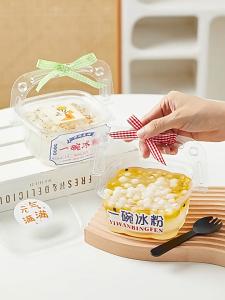 10pcs mika keranjang dessert box salad kotak minuman es Mikroplastik Ramah Lingkungan 500Ml Kotak Salad Dengan Penutup Gaya Retro Untuk Kemasan Pengiriman Ekonomis Dan Instan - Lazada