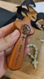 1pc Wooden Cross Holding Cross Comfort Cross Praying Cross Christening Souvenir Holy Land
