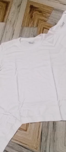 BLUE CORNER PLAIN WHITE TSHIRT FOR KIDS 1PC COTTON