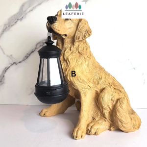 The Leaferie Azura dog puppy solar lamp light (2 designs) garden decoration porch ornament