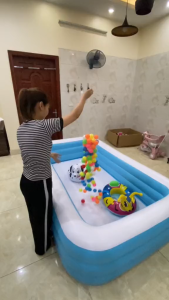 Hồ bơi phao cho bé 3 tầng loại 3M8 đáy 2 lớp chống trượt An toàn - Bảo hành uy tín