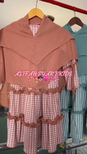 Gamis Anak Set Hijab Usia 4 sampai 6 tahun Setelan Anak Perempuan Set Jilbab