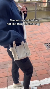 Gentle Hour Mini Tote Bag - Cream | Tas Canvas Selempang Bahu Wanita