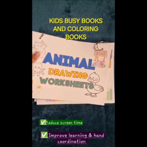 Activities & Worksheets for Kids: Copy the Colors Draw Animals Pixel Art Coloring Alphabet Tracing - Busy Books for Learning & Fun