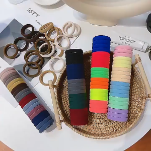 1 Pcs Tabung isi 20 Pcs Ikat Karet Rambut Kuncir Chibi Scrunchie Jepang China Korea Warna Warni Pelangi Elastis Kunciran Wanita Cewek Anak Motif Polos Kuat Gaya Korea Jepang Thailand Free Tabung Kekinian