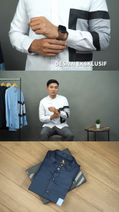 Nakabi Osman 02 White Kemeja Pria Slim Fit - Kemeja Koko Formal Lengan Panjang Katun Premium