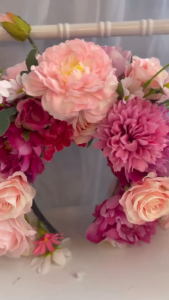 Bờm Hoa Đội Đầu Hot Trend- Bờm Hoa Tỷ Tỷ Trung Hoa- Tông Hồng- Ảnh Thật