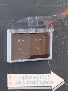 Double Socket Switch Protector Electric Plug Cover Child Safety Waterproof Splash Box