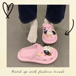 LHFriday พร้อมส่ง รองเท้าแตะหัวโตแฟชั่น ติดตัวการ์ตูนหมาน้อยน่ารัก สีสันโทนพาสเทล ใส่แล้วน่ารักมาก แมทช์ได้ทุกลุค ทำความสะอาดง่ายมาก มีให้เลือกหลายสี จิ้มเลย