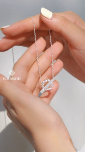 Dây chuyền nữ bạc 925 Eleanor Accessories đa dạng kiểu dáng vòng cổ đính đá phụ kiện trang sức 7969