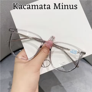 Kacamata Kotak Wanita Pria Minus 050-600 Rabun Jauh Dapat Kotak Dan Lap Pembersih