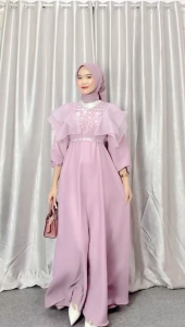 MAXI MEGHAN DRESS GAMIS TILE BORDIR ORGANZA GAMIS PESTA MEWAH DRESS KONDANGAN MUSLIM GAUN MUSLIMAH 5 WARNA