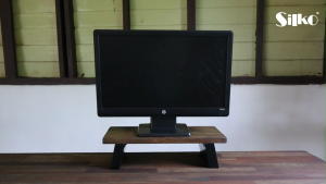 MERBAU Monitor Stand/Riser 100% made of solid wood for desk setup computer shelf laptop stand