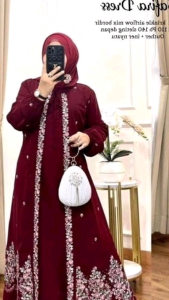 Safira Maxy / Gamis Crinkle Airflow Wanita Syari Motiv Bordir Terbaru Ukuran Jumbo LD 120CM / Baju Kondangan Perempuan Dewasa Ukuran M - L - XL - XXL / Gamis Termurah Kekinian / Baju Lebaran Wanita Elegan Terbaru 2024 / Dress Bordir Termurah Import Korean