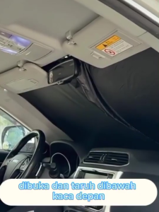 SEAMETAL Payung Pelindung Anti Panas Mobil Kaca Depan / sunshade front mobil/Ukuran terbuka 142x80cm